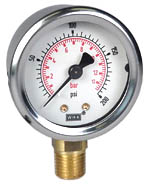 WIKA Industrial Pressure Gauge 2", 200 PSI/Bar, Liquid Filled