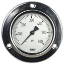 WIKA Front Flg Panel Mt Gauge 2.5", 600 PSI, Liq Filled