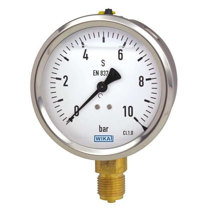 213.53 Series Liquid Filled Industrial Pressure Gauge, 2.5" Dial, 0 to 7500 psi, 1/4 NPT Brass Lower Mount