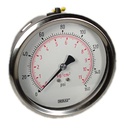 WIKA Industrial Pressure Gauge 4", 160 PSI, Liquid Filled