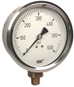 WIKA Industrial Pressure Gauge 4", 600 PSI, Liquid Filled