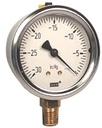 213.53 Series Industrial Brass Liquid Filled Pressure Gauge, -30 inHg to 0 psi