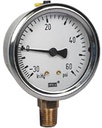 213.53 Series Industrial Brass Liquid Filled Pressure Gauge, -30 inHg to 60 psi