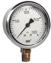 213.53 Series Industrial Brass Liquid Filled Pressure Gauge, 0 to 2000 psi