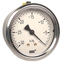 213.53 Series Industrial Brass Liquid Filled Pressure Gauge, -30 inHg to 0 psi