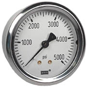 213.53 Series Industrial Brass Liquid Filled Pressure Gauge, 0 to 5000 psi