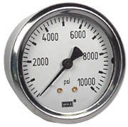 213.53 Series Industrial Brass Liquid Filled Pressure Gauge, 0 to 10000 psi