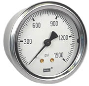 213.53 Series Industrial Brass Liquid Filled Pressure Gauge, 0 to 1500 psi