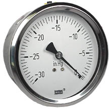 232.53 Series Stainless Steel Dry Pressure Gauge, -30 inHg to 0 psi