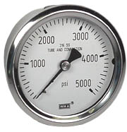 232.53 Series Stainless Steel Dry Pressure Gauge, 0 to 5000 psi