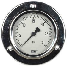 WIKA Front Flange Panel Mt Stainless Gauge 2.5", 30 PSI