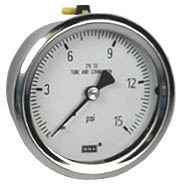 232.53 Series Stainless Steel Dry Pressure Gauge, 0 to 15 psi