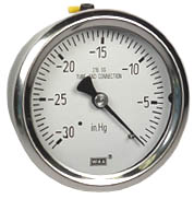 WIKA Stainless Steel Vacuum Gauge 2.5", 30"Hg, Liquid Filled