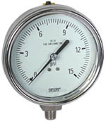233.54 Series Stainless Steel Dry Pressure Gauge, 0 to 15 psi