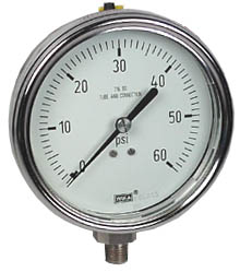 233.54 Series Stainless Steel Dry Pressure Gauge, 0 to 60 psi