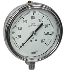 233.54 Series Stainless Steel Dry Pressure Gauge, 0 to 160 psi
