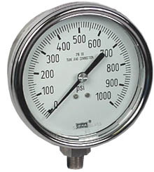 233.54 Series Stainless Steel Dry Pressure Gauge, 0 to 1000 psi