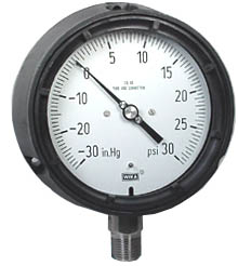 233.34 Series Stainless Steel Liquid Filled Process Gauge, -30 inHg to 30psi