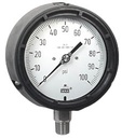 233.34 Series Stainless Steel Liquid Filled Process Gauge, 4.5" Dial, 0 to 100 PSI w/Safety Glass, 1/2" NPT SS lower mount