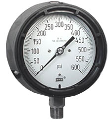 233.34 Series Stainless Steel Liquid Filled Process Gauge, 0 to 600 psi