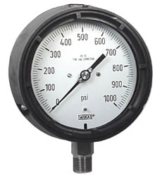 233.34 Series Stainless Steel Liquid Filled Process Gauge, 0 to 1000 psi