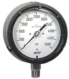 233.34 Series Stainless Steel Liquid Filled Process Gauge, 0 to 5000 psi