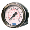111.16PM Series Brass Dry Pressure Panel Mount Gauge, -30 inHg to 0 psi