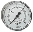 611.10 Series Dry Capsule Pressure Gauge, 2.5" Dial, 0 to 100 in (mm.WC), 1/4 NPT Brass Center Back Mount