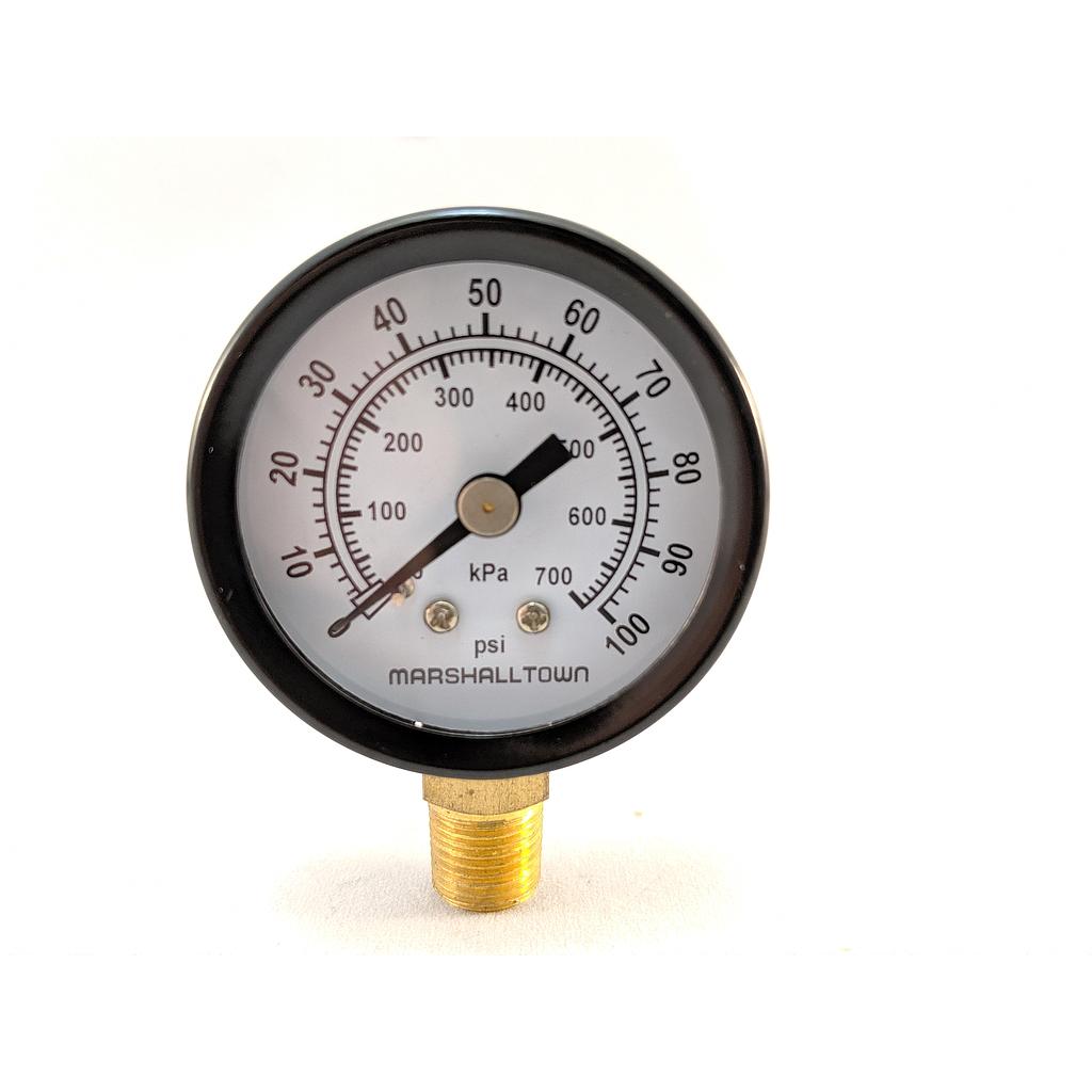 Marsh General Service Pressure Gauge 1.5", 100 PSI/KPa