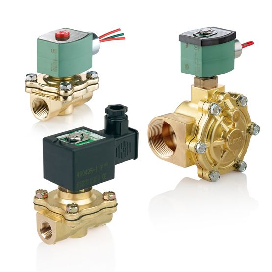 210 Series Solenoid Valve (8210), 1-1/4" NPT, 120 VAC, Brass, 2 Way-2/2 NO