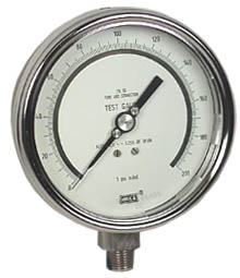 332.54 Series Stainless Steel Dry Precision Test Pressure Gauge, 0 to 200 psi