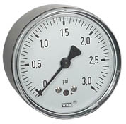 611.10 Series Brass Dry Capsule Pressure Gauge, 0 to 3 psi