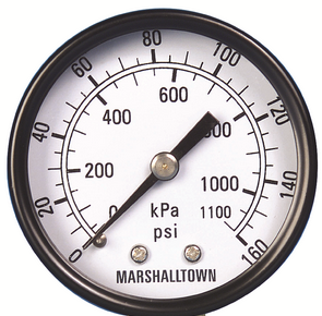 Marsh General Service Pressure Gauge 2.5", 100 PSI/KPa