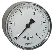 611.10 Series Brass Dry Capsule Pressure Gauge, 0 to 5 psi