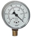 611.10 Series Dry Capsule Pressure Gauge, 2.5" Dial, -100 to 0 in (mm.WC), 1/4 NPT Brass Lower Mount