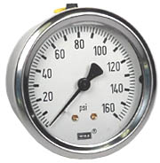 212.53 Series Industrial Brass Dry Pressure Gauge, 0 to 160 psi