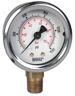 212.53 Series Industrial Brass Dry Pressure Gauge, 0 to 1500 psi