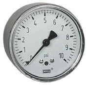 611.10 Series Brass Dry Capsule Pressure Gauge, 10 bar to 10 psi