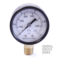 Marsh General Service Pressure Gauge 2", 400 PSI/KPa