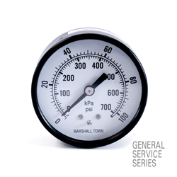 Marsh General Service Pressure Gauge 2", 200 PSI/KPa