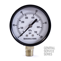 Marsh General Service Pressure Gauge 2.5", 30 PSI/KPa