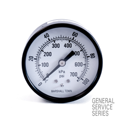 Marsh General Service Pressure Gauge 2.5", 400 PSI/KPa