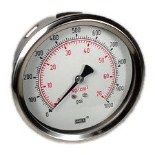 212.53-E Series WIKA 4272707 Industrial Pressure Gauge 4", 1000 PSI