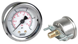 WIKA U-Clamp Panel Mt Pressure Gauge 2", 15 PSI/Bar