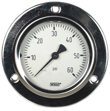 WIKA Front Flange Panel Mt Stainless Gauge 2.5", 300 PSI