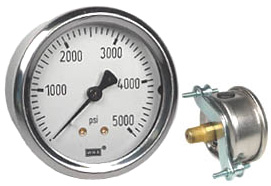 WIKA U-Clamp Panel Mount Pressure Gauge 2.5", 5000 PSI