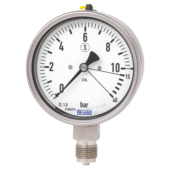 23x.36 Series 6" SS High Overpressure Safety Gauge, Dry/Fillable, SS Wetted Parts