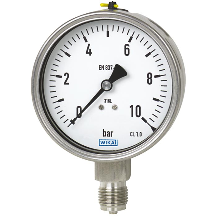 23x.50 Series 4" SS Pressure Gauge, Dry/Fillable, SS Wetted Parts