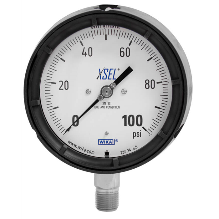 233.34 Series 4.5" SS Process Gauge, Liquid Filled, SS Wetted Parts