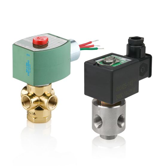 ASCO Series 320 Direct-Acting General Service Solenoid Valve, 3 Way, Normally Open, 1/8"NPT, SS Body, 0-200PSI